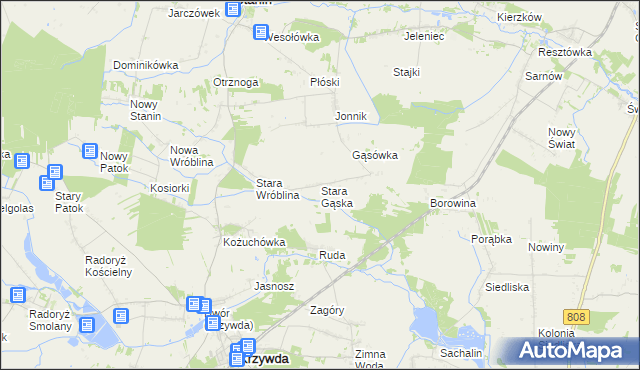 mapa Stara Gąska, Stara Gąska na mapie Targeo