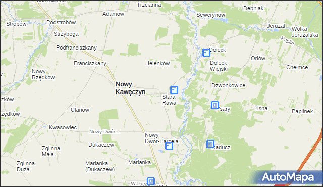 mapa Stara Rawa, Stara Rawa na mapie Targeo