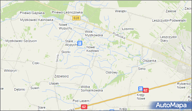 mapa Stare Kozłowo, Stare Kozłowo na mapie Targeo