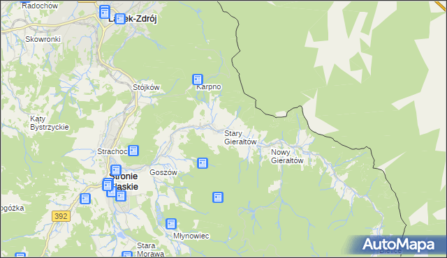 mapa Stary Gierałtów, Stary Gierałtów na mapie Targeo