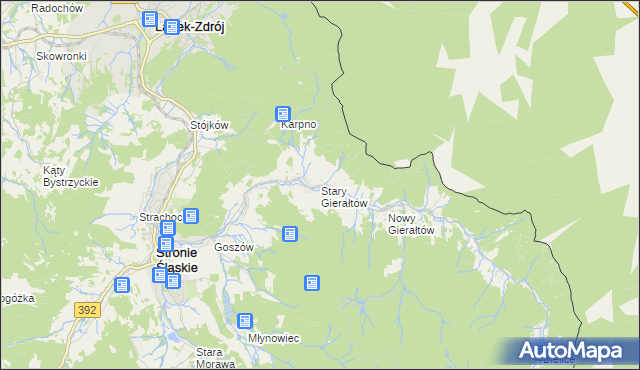 mapa Stary Gierałtów, Stary Gierałtów na mapie Targeo