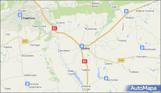 mapa Stolno powiat chełmiński, Stolno powiat chełmiński na mapie Targeo