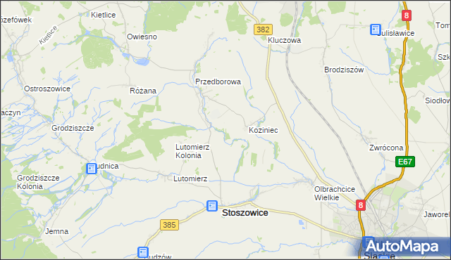 mapa Stoszowice Kolonia, Stoszowice Kolonia na mapie Targeo