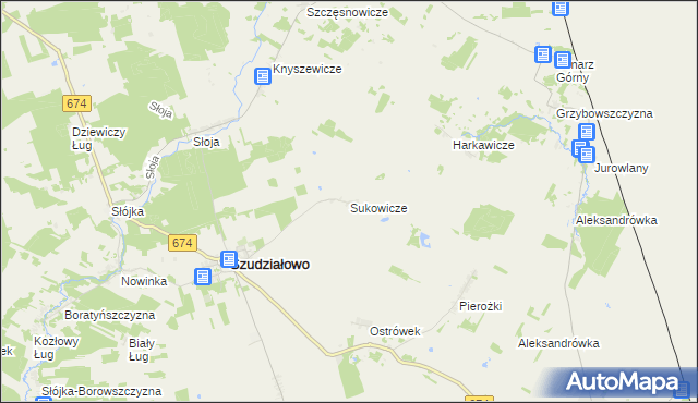 mapa Sukowicze, Sukowicze na mapie Targeo