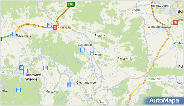 mapa Świdnik gmina Marciszów, Świdnik gmina Marciszów na mapie Targeo