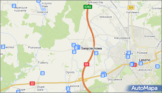 mapa Święciechowa, Święciechowa na mapie Targeo