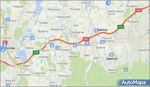 mapa Świętoszówka, Świętoszówka na mapie Targeo