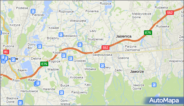 mapa Świętoszówka, Świętoszówka na mapie Targeo