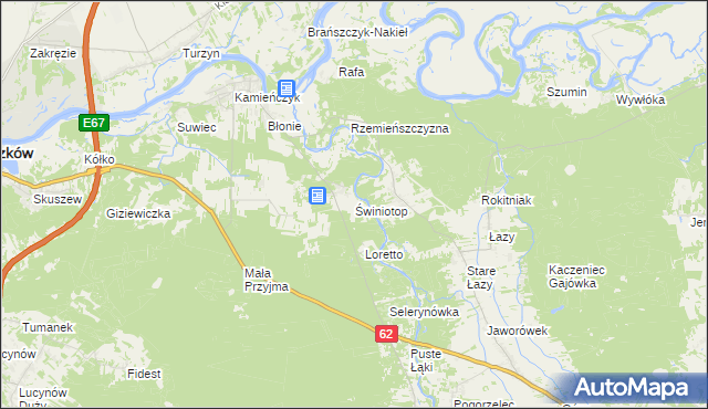 mapa Świniotop, Świniotop na mapie Targeo
