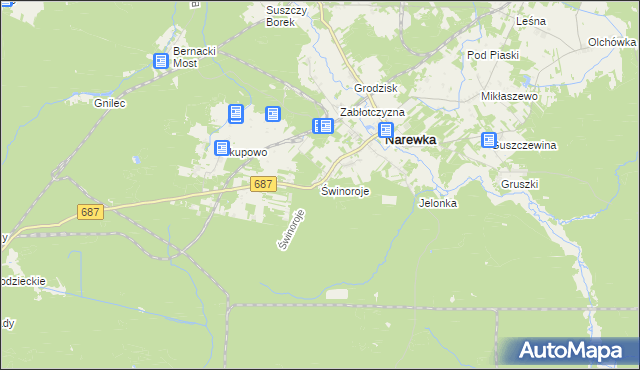 mapa Świnoroje, Świnoroje na mapie Targeo