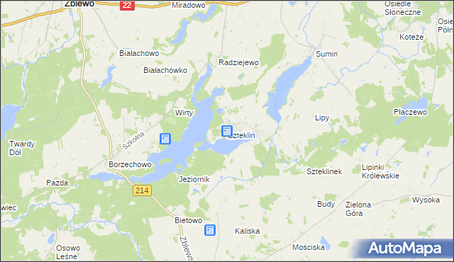 mapa Szteklin, Szteklin na mapie Targeo