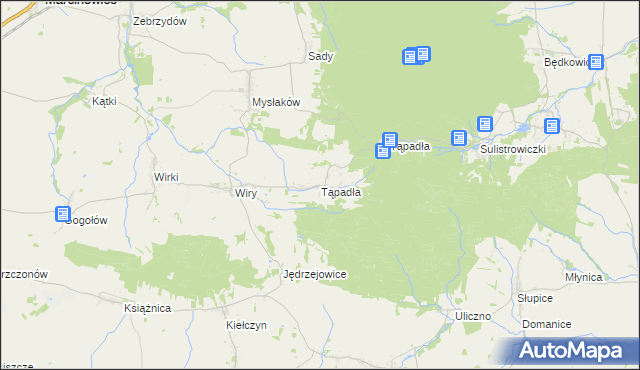 mapa Tąpadła, Tąpadła na mapie Targeo