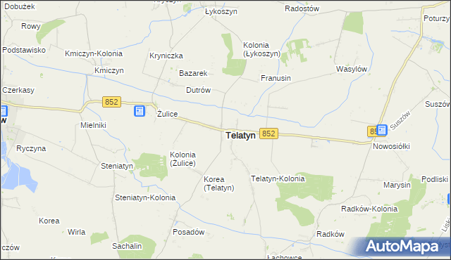 mapa Telatyn, Telatyn na mapie Targeo