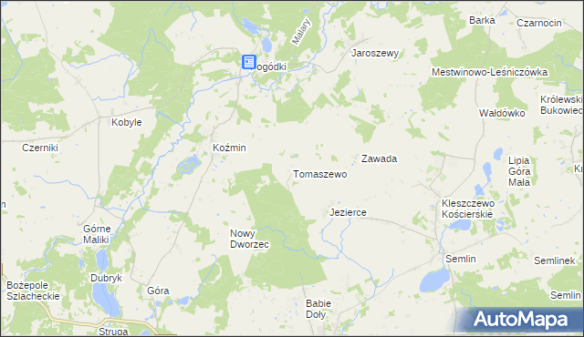 mapa Tomaszewo gmina Zblewo, Tomaszewo gmina Zblewo na mapie Targeo