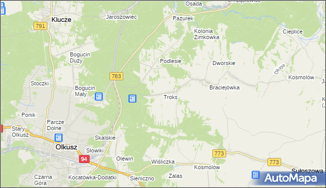 mapa Troks, Troks na mapie Targeo