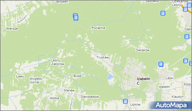 mapa Truskaw, Truskaw na mapie Targeo