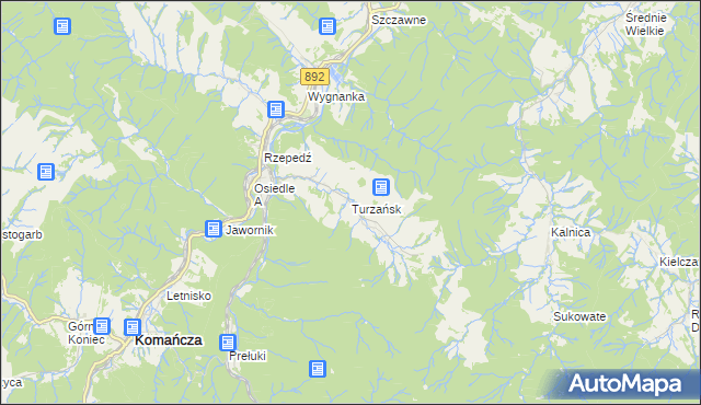 mapa Turzańsk, Turzańsk na mapie Targeo