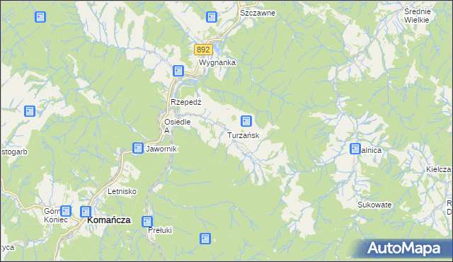 mapa Turzańsk, Turzańsk na mapie Targeo