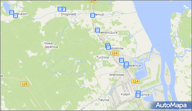 mapa Turznica gmina Police, Turznica gmina Police na mapie Targeo