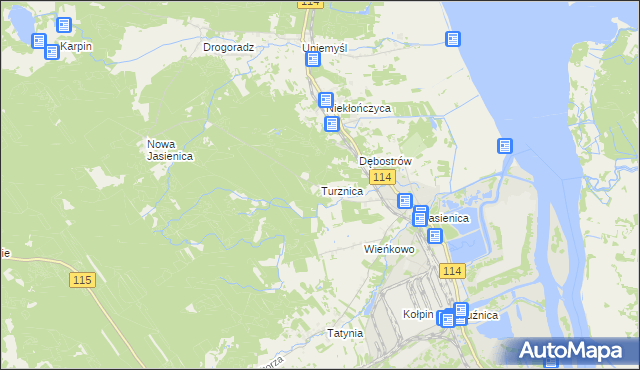 mapa Turznica gmina Police, Turznica gmina Police na mapie Targeo