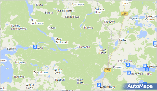 mapa Turzonka, Turzonka na mapie Targeo