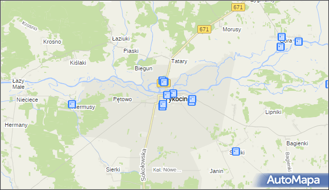 mapa Tykocin, Tykocin na mapie Targeo