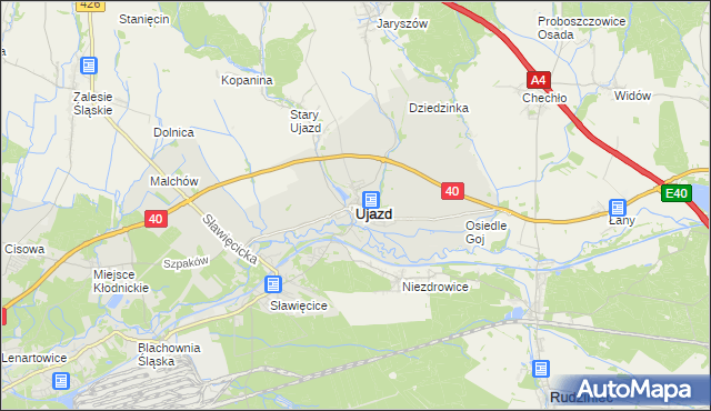 mapa Ujazd powiat strzelecki, Ujazd powiat strzelecki na mapie Targeo