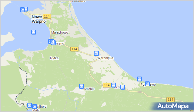 mapa Warnołęka, Warnołęka na mapie Targeo