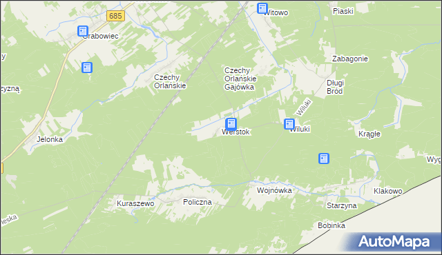 mapa Werstok, Werstok na mapie Targeo