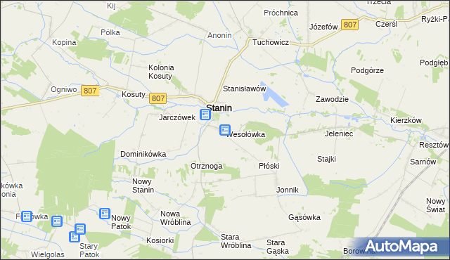 mapa Wesołówka gmina Stanin, Wesołówka gmina Stanin na mapie Targeo