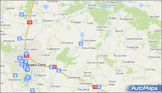 mapa Widuchowa gmina Busko-Zdrój, Widuchowa gmina Busko-Zdrój na mapie Targeo