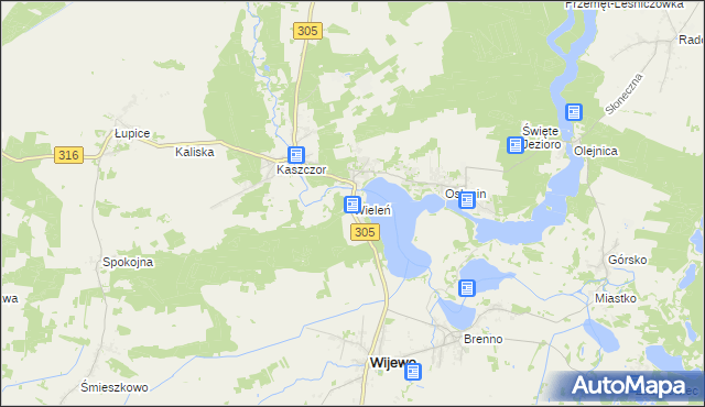 mapa Wieleń gmina Przemęt, Wieleń gmina Przemęt na mapie Targeo