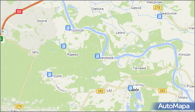 mapa Wielobłota, Wielobłota na mapie Targeo