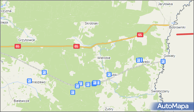 mapa Wierobie, Wierobie na mapie Targeo