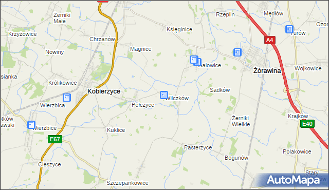 mapa Wilczków gmina Żórawina, Wilczków gmina Żórawina na mapie Targeo