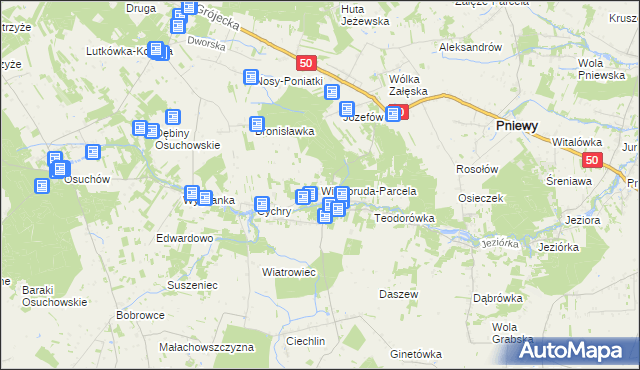 mapa Wilczoruda-Parcela, Wilczoruda-Parcela na mapie Targeo