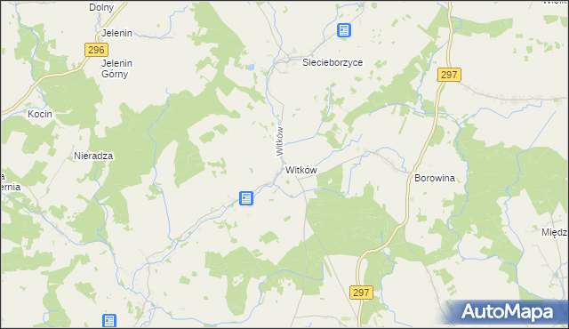 mapa Witków gmina Szprotawa, Witków gmina Szprotawa na mapie Targeo