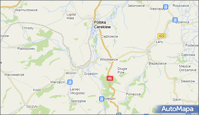 mapa Witosławice, Witosławice na mapie Targeo