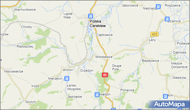 mapa Witosławice, Witosławice na mapie Targeo