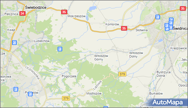mapa Witoszów Górny, Witoszów Górny na mapie Targeo