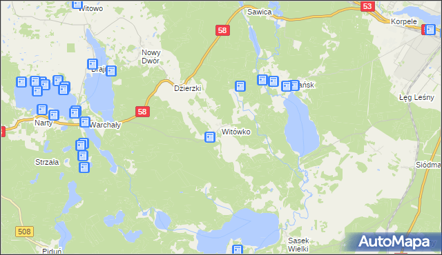 mapa Witówko, Witówko na mapie Targeo