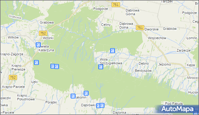 mapa Wola Szczygiełkowa, Wola Szczygiełkowa na mapie Targeo