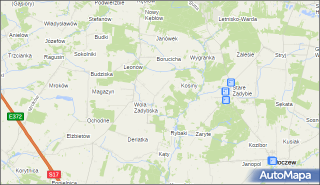 mapa Wola Zadybska-Kolonia, Wola Zadybska-Kolonia na mapie Targeo