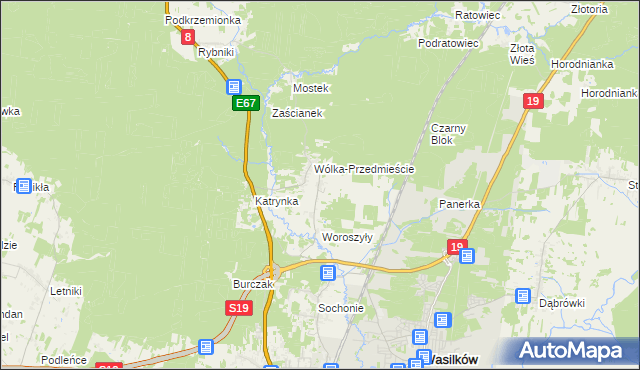 mapa Wólka Poduchowna, Wólka Poduchowna na mapie Targeo