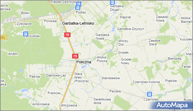 mapa Wólka Policka, Wólka Policka na mapie Targeo
