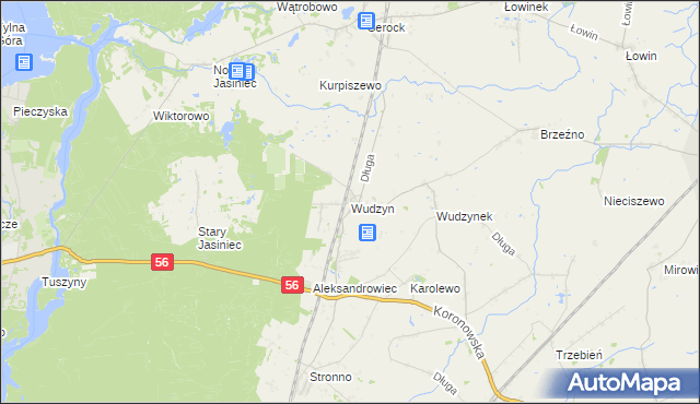 mapa Wudzyn, Wudzyn na mapie Targeo