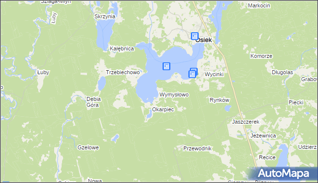 mapa Wymysłowo gmina Osiek, Wymysłowo gmina Osiek na mapie Targeo