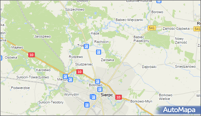 mapa Żarówka gmina Sierpc, Żarówka gmina Sierpc na mapie Targeo