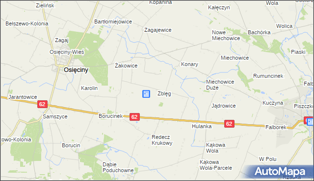 mapa Zblęg, Zblęg na mapie Targeo