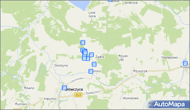 mapa Zgierz gmina Główczyce, Zgierz gmina Główczyce na mapie Targeo